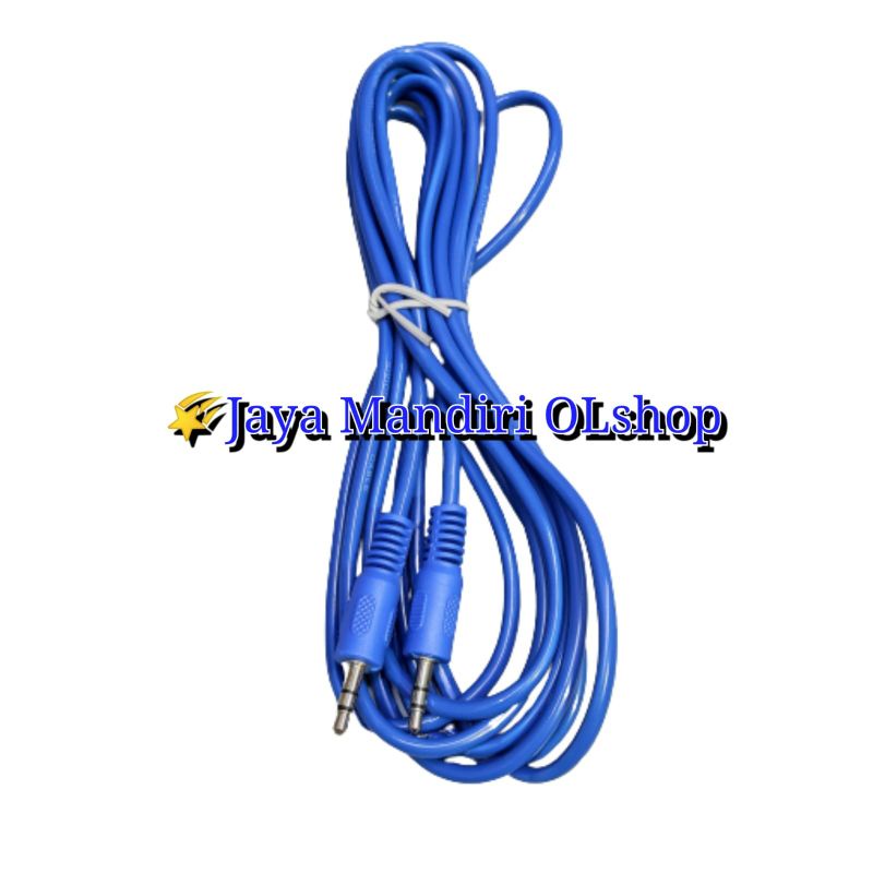 KABEL AUDIO JACK 3.5MM TO 3.5MM 3 METER / KABEL AUDIO 1- 1 / MINI TO MINI 3.5MM  - WARNA BIRU ( 3 METER )