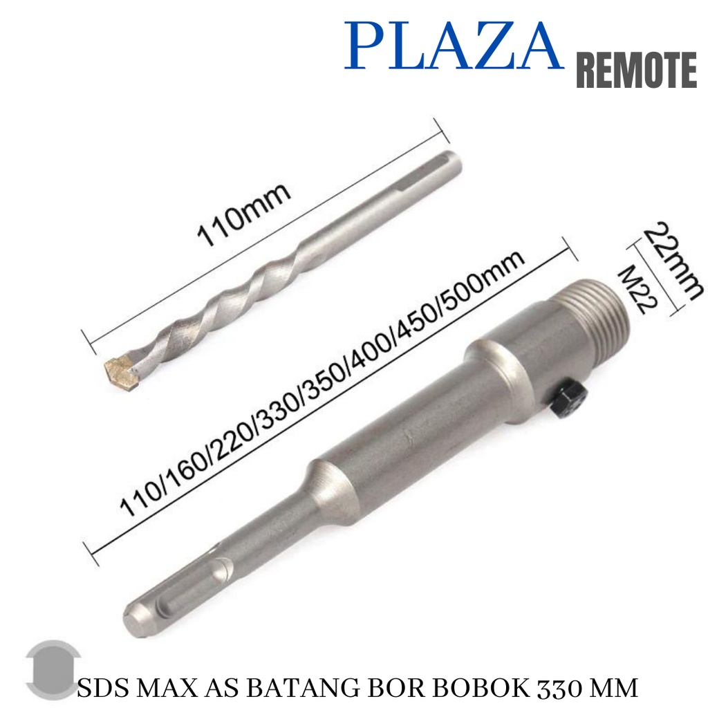 Mata Bor Lubang Tembok Hole Saw Hollow Core 30 MM SDS MAX SQUARE KOTAK AS 110 MM