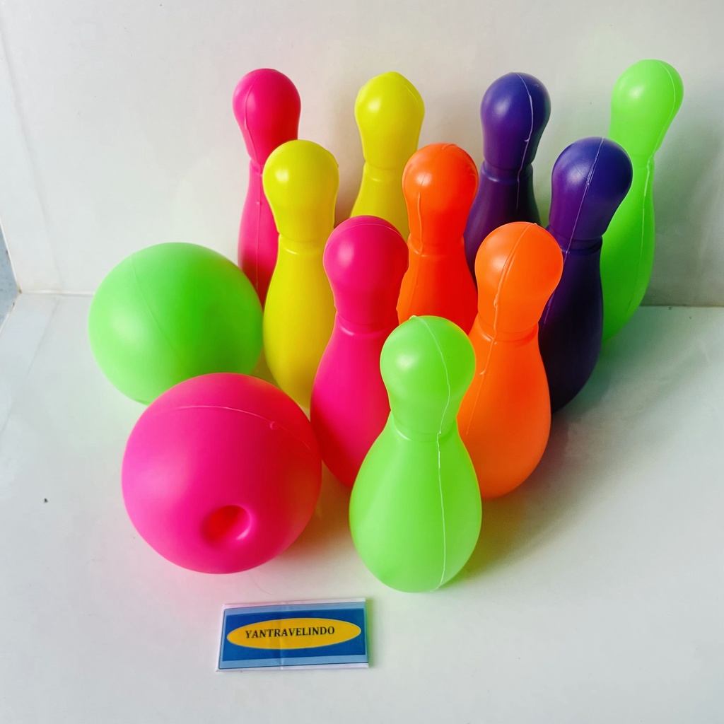 MAINAN BOLA BOWLING ANAK ANAK AMAN  10 PION DAN 2 BOLA BERKUALITAS MAINAN EDUKASI SENSOR MOTORIK ANA