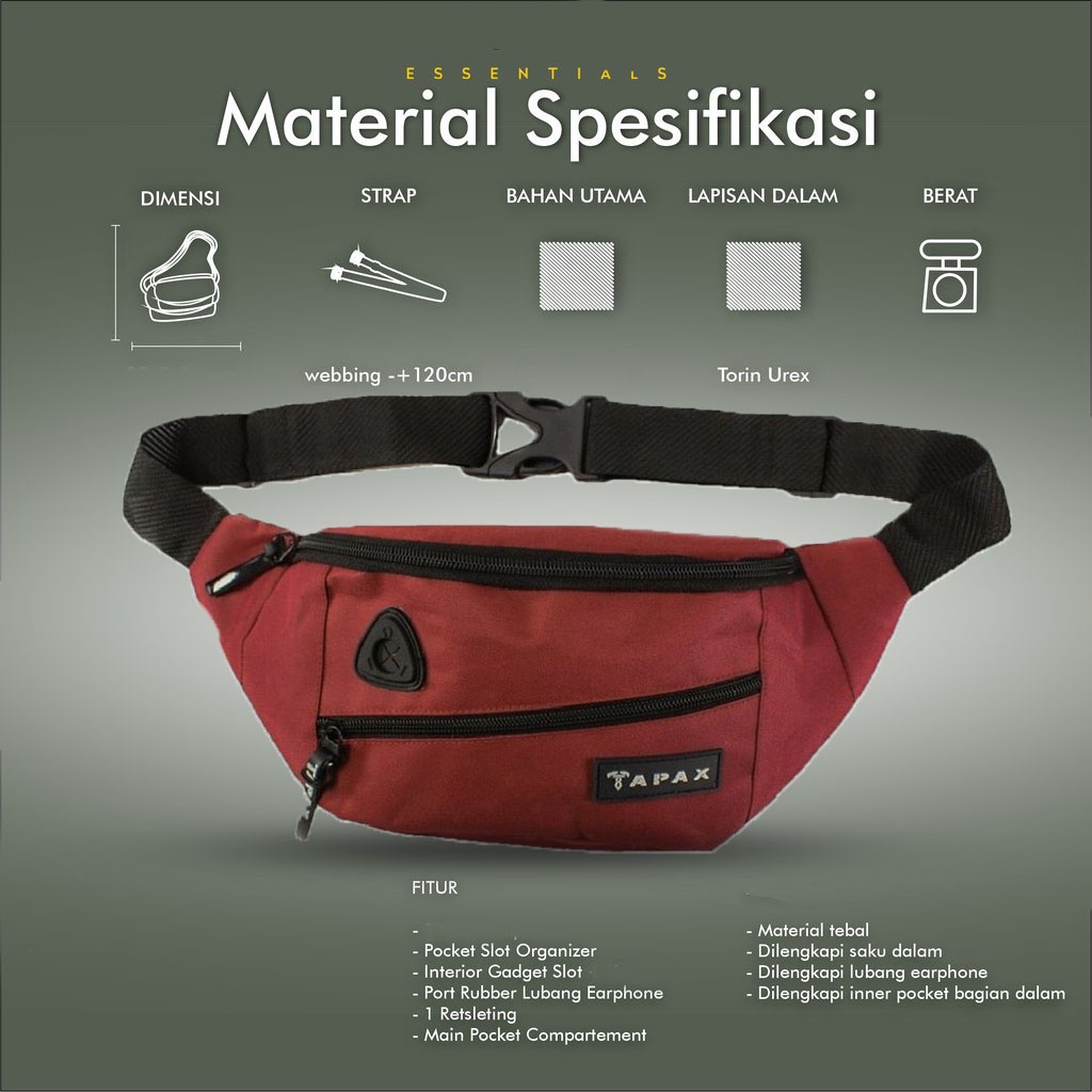 New Arival Tas Waistbag/Selempang Seleting Miring Modern Mini Stylish