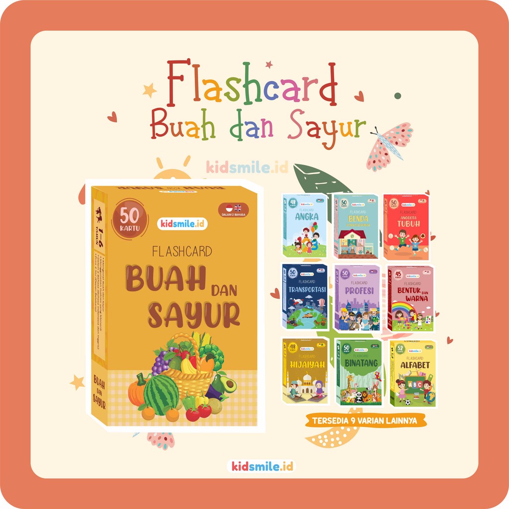 Flash Card Kidsmile BUAH SAYUR Mainan Edukasi Anak Flashcard Anak Flash Card Anak Flashcard Kidsmile