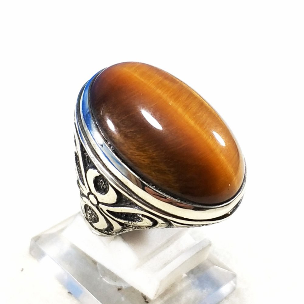 CINCIN BATU AKIK NATURAL TIGER EYE - BIDURI SEPAH BIG SIZE BOSS TERMURAH