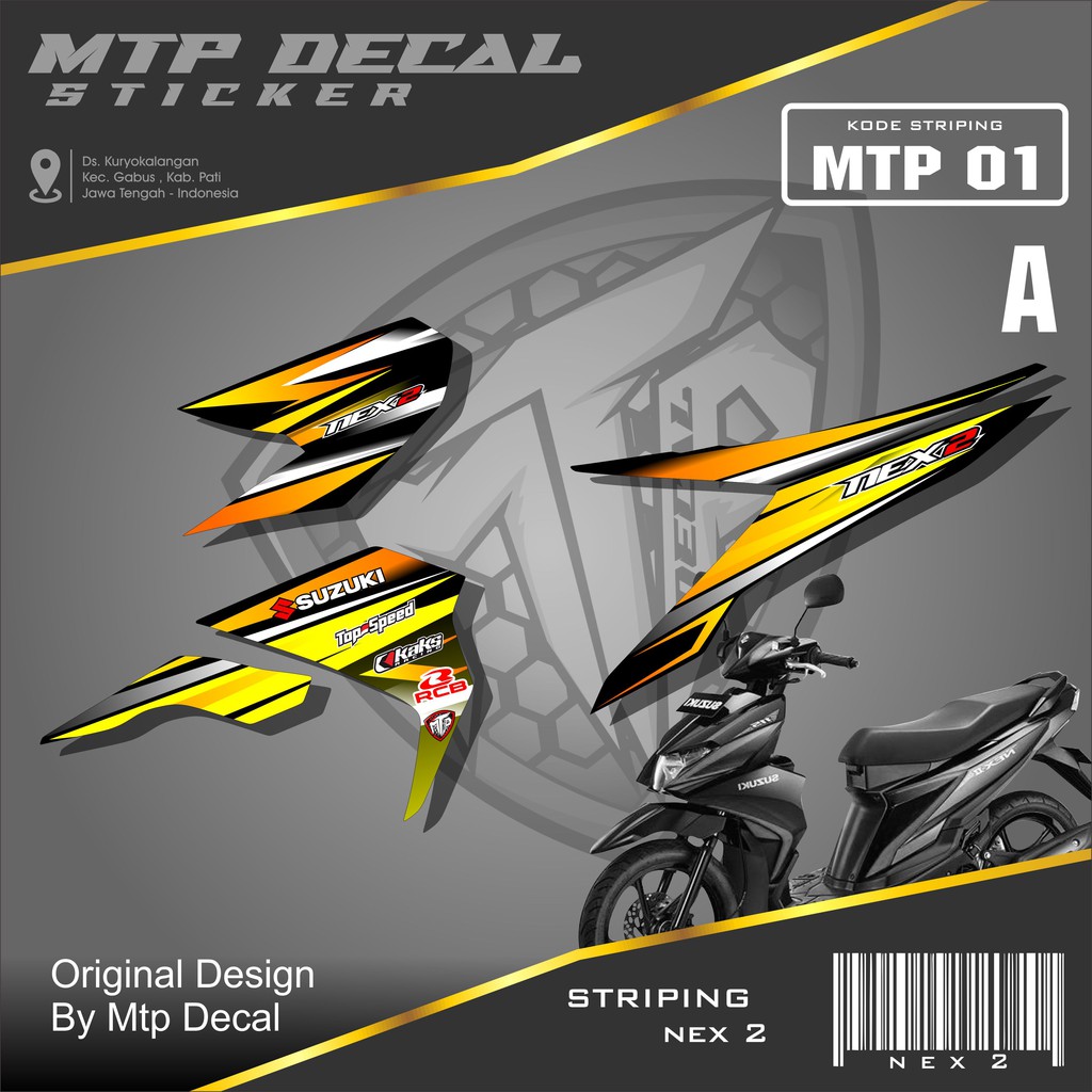 Sticker Striping Suzuki NEX 2 Semifullbody-Striping Suzuki Nex 2 Motif Racing MTP-001