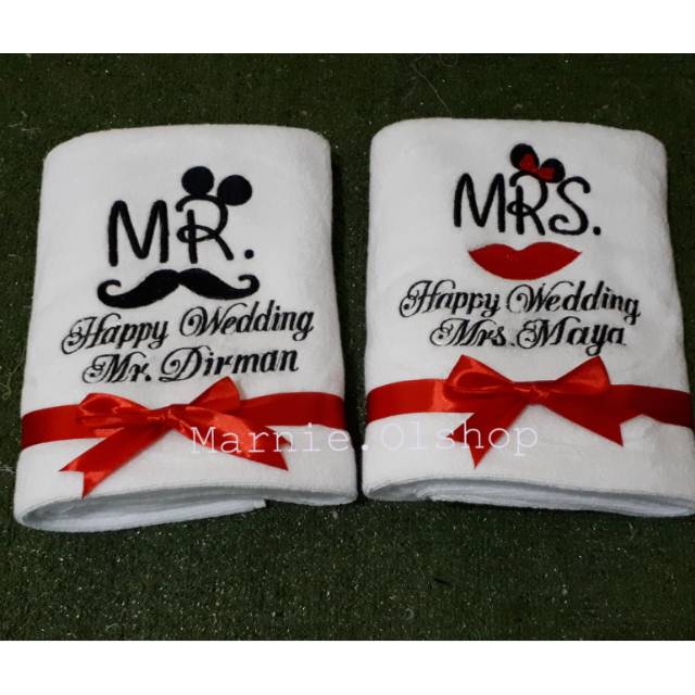 Handuk couple terry palmer bordir