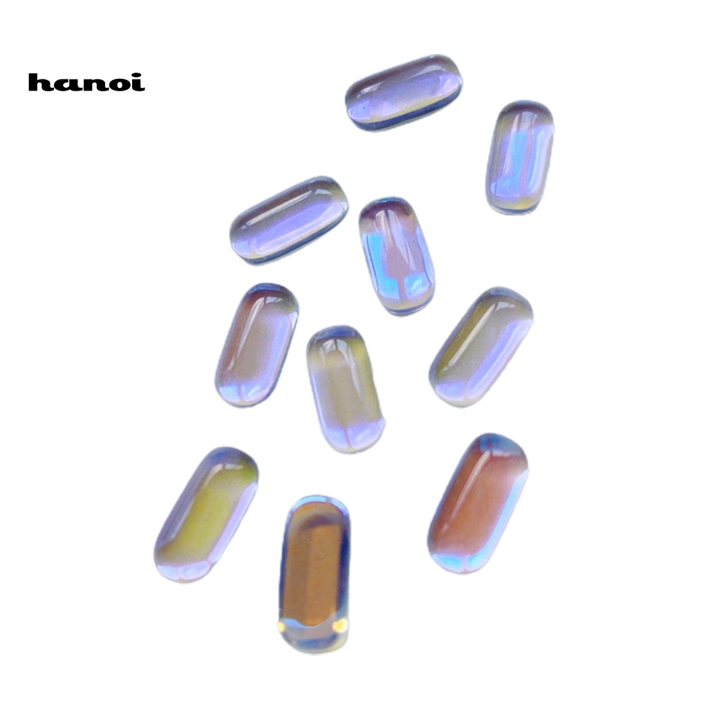 Han_ 10Pcs / Set Ornamen Kristal Imitasi Multiwarna Untuk Dekorasi Nail Art