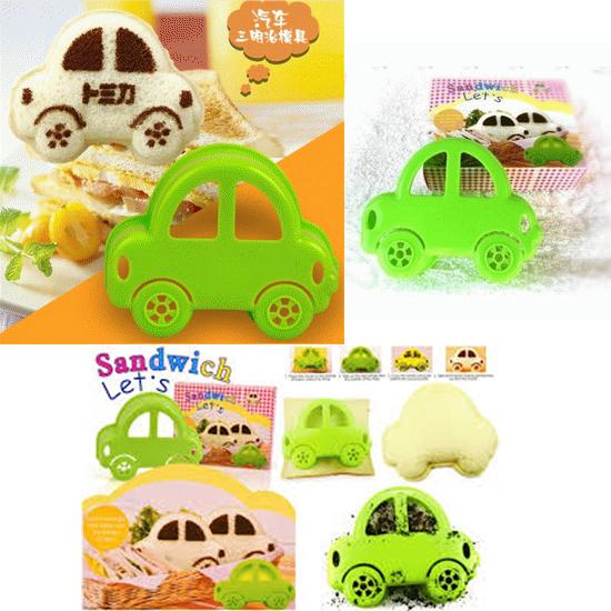 Cetakan Nasi dan Roti Tawar Bentuk Mobil - Cetakan Nasi Bekal Anak Kartun Sandwich Mold CAR Bento