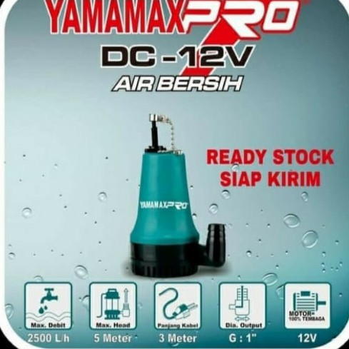 Yamamax Pro DC 12V Pompa celup air - Kolam Submersible pump