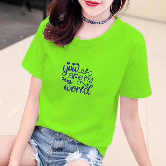 YOURSTYLE1119 - KAOS YOU ARE MY WORLD BAJU KAOS WANITA DISTRO UNISEX OVERSIZE JUMBO KEKINIAN TERLARI