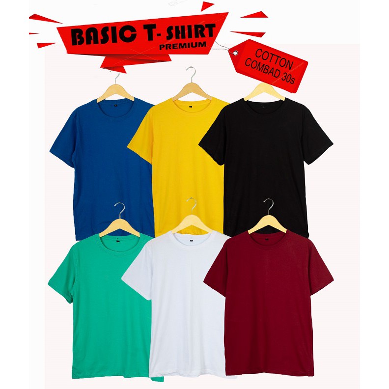 HipNop KAOS POLOS PRIA COTTON COMBED 30S REGULER FIT LENGAN PENDEK KAOS OBLONG REGULER