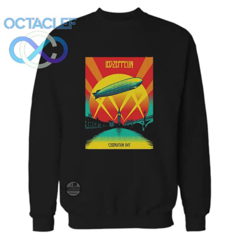 OCTACLEF Crewneck Sweatshirt Sweater Outerwear Printing Music Band Led Zeppelin Unisex Pria Wanita