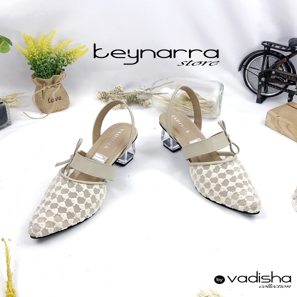 keynarra Best Quality Heels Pump Whit 5 Cm kaca vanilaa PH-07