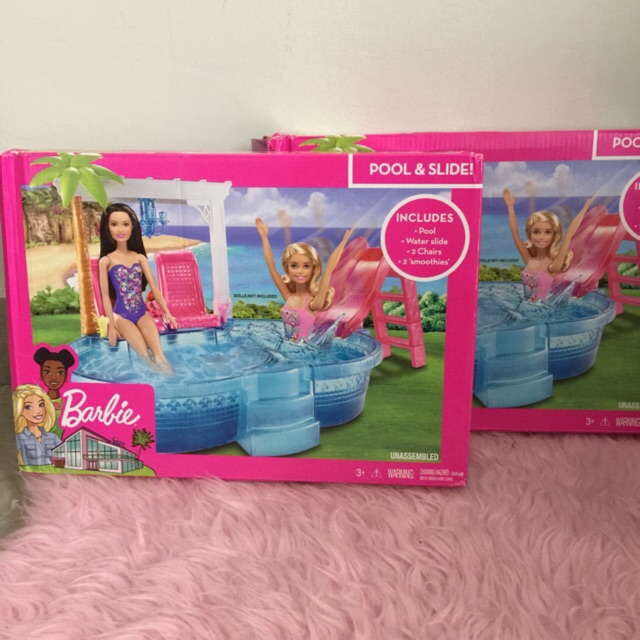 barbie pool with slide