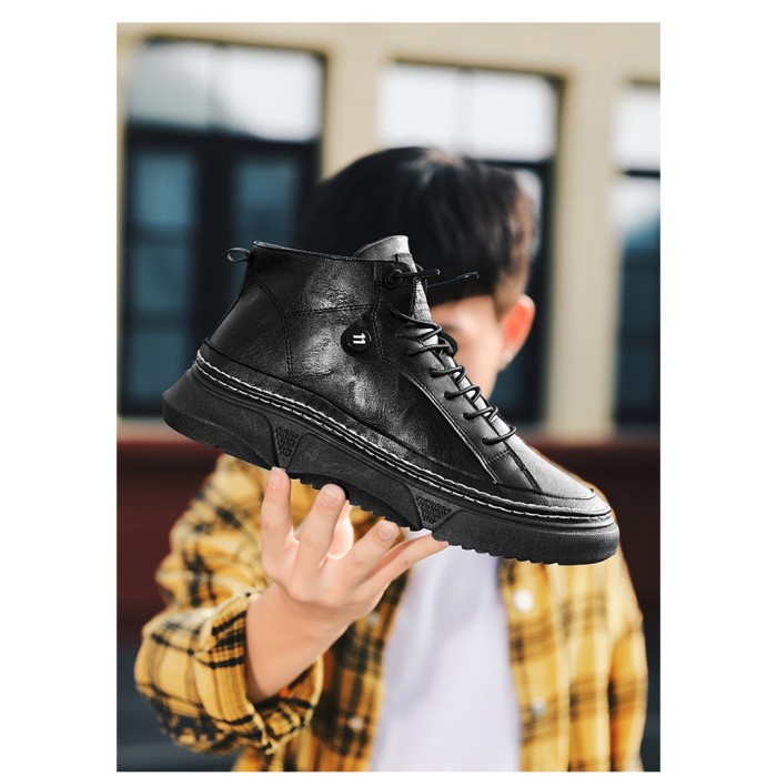 Pennay Sepatu Boot Pria Import Martin Boot Retro Casual Murah - Hitam, 40