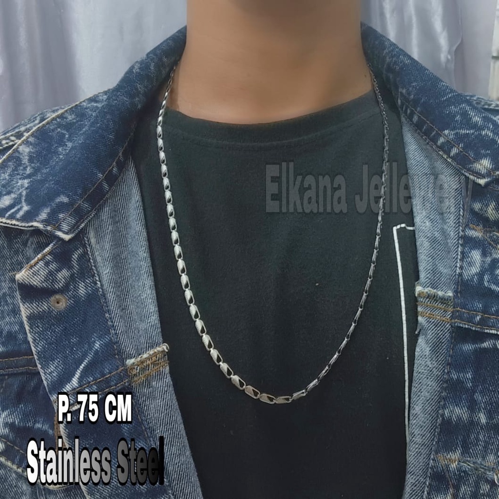 KALUNG COWO RANTAI SILVER Perhiasan super berkelas fashion korea anti karat dan anti luntur