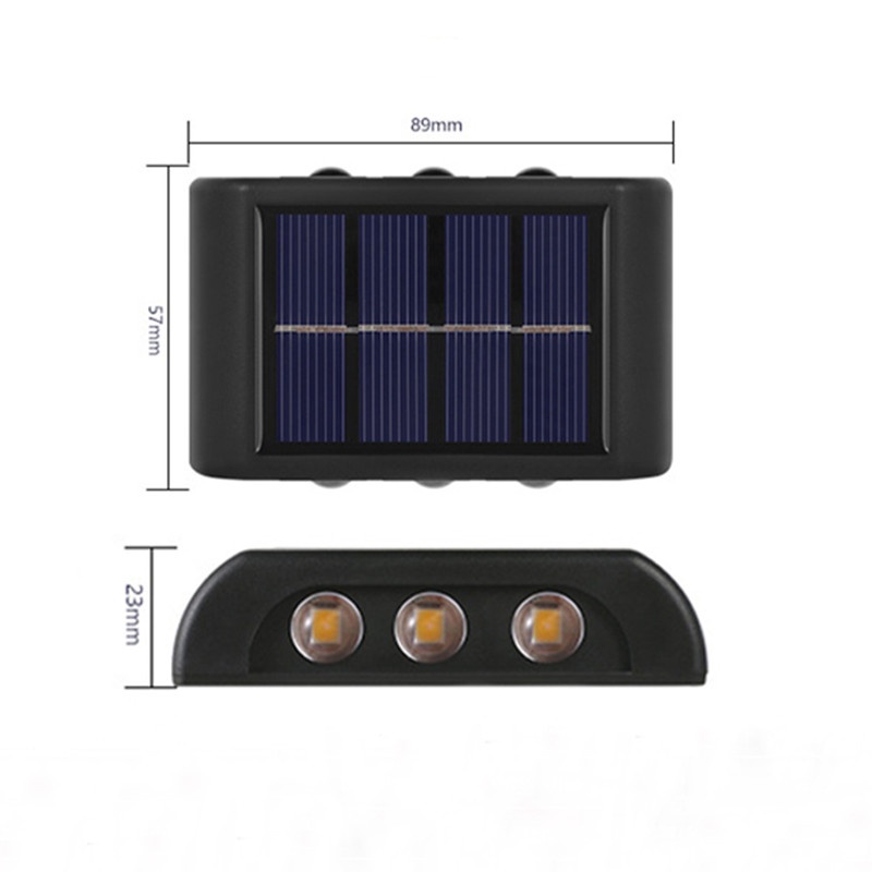 Lampu Dinding 6-led Tenaga Surya Tahan Air Untuk Dekorasi Taman / Outdoor