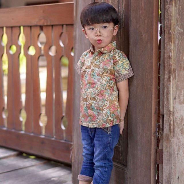 KIDDY AND KIDDO & kiddyandkiddo BATIK ANAK LAKI-LAKI / PAKAIAN ANAK LAKI-LAKI/ ALLEN BROWN PINK BATI