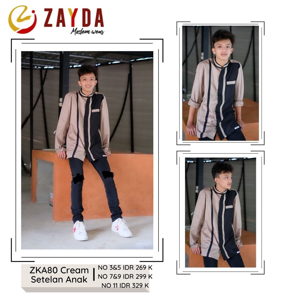 KOKO ANAK SARIMBIT ZAYDA ZG80 CREAM MILO ORIGINAL KEKINIAN MODERN TRENDY SIMPLE ELEGANT MODIS STYLIS