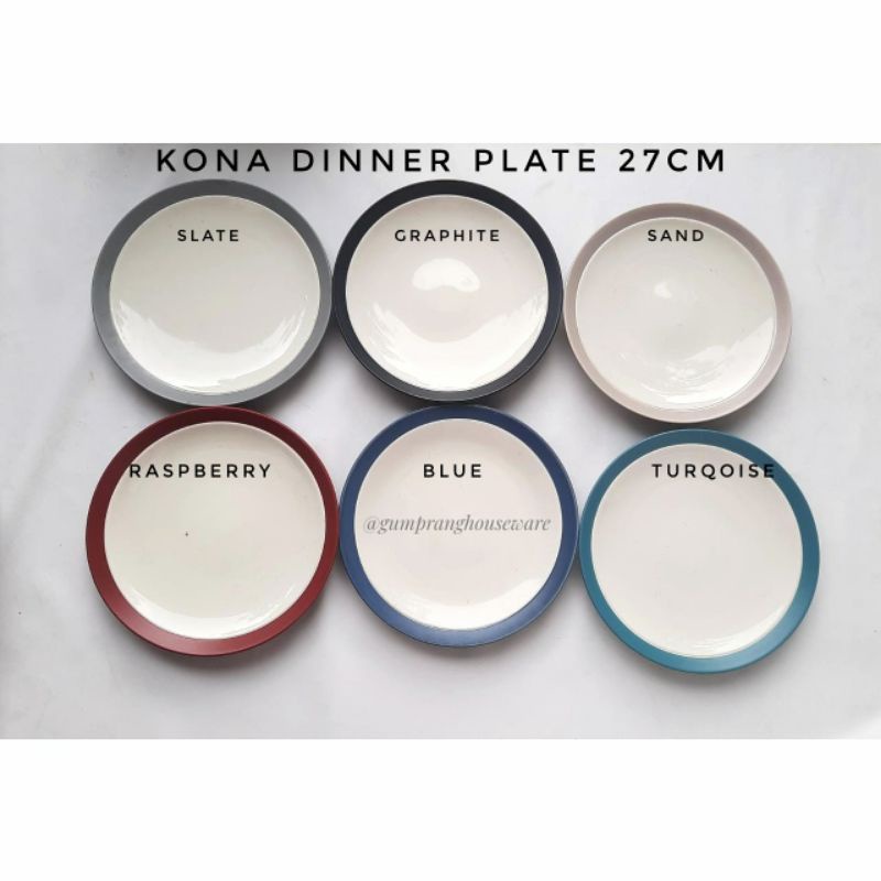 Dinner plate coupe KONA / piring makan keramik 27 cm noritake colorwave / piring cafe cantik warna