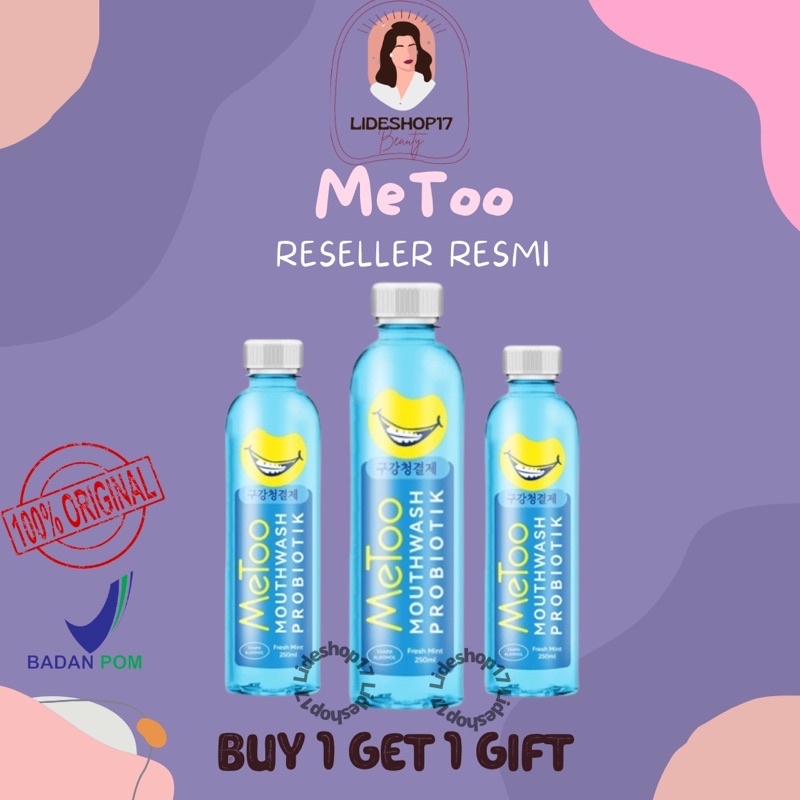 READY! METOO OBAT KUMUR PROBIOTIK ASAL KOREA FRESH MINT MOUTH WASH OBAT KUMUR BY ME TOO METOO METO MITU100ML/250ML