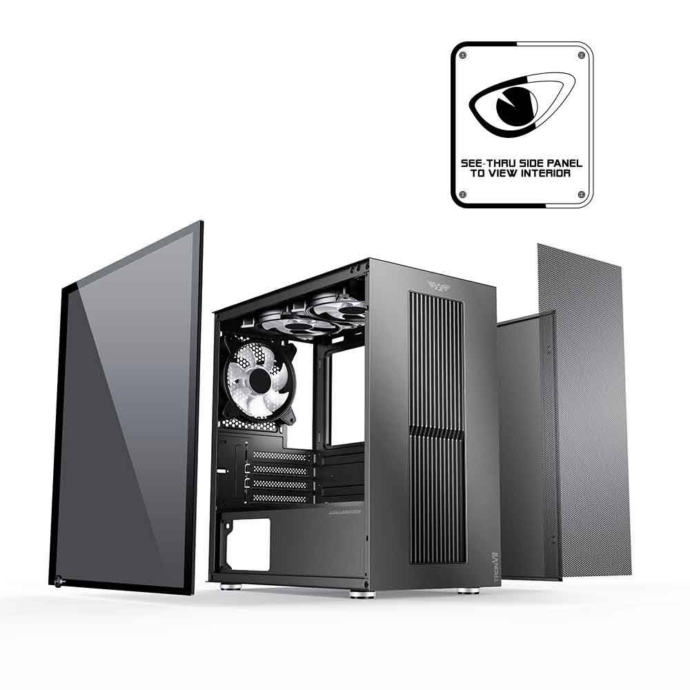 Casing PC Armaggeddon Tron VII Black Micro ATX Case