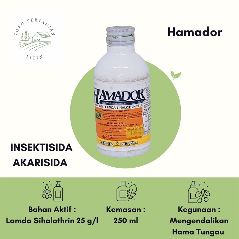 Hamador 25EC - 250ml (Insektisida Akarisida) Pengendali Hama Tungau Tanaman Padi,Apel,Cabai,Tomat,Ke