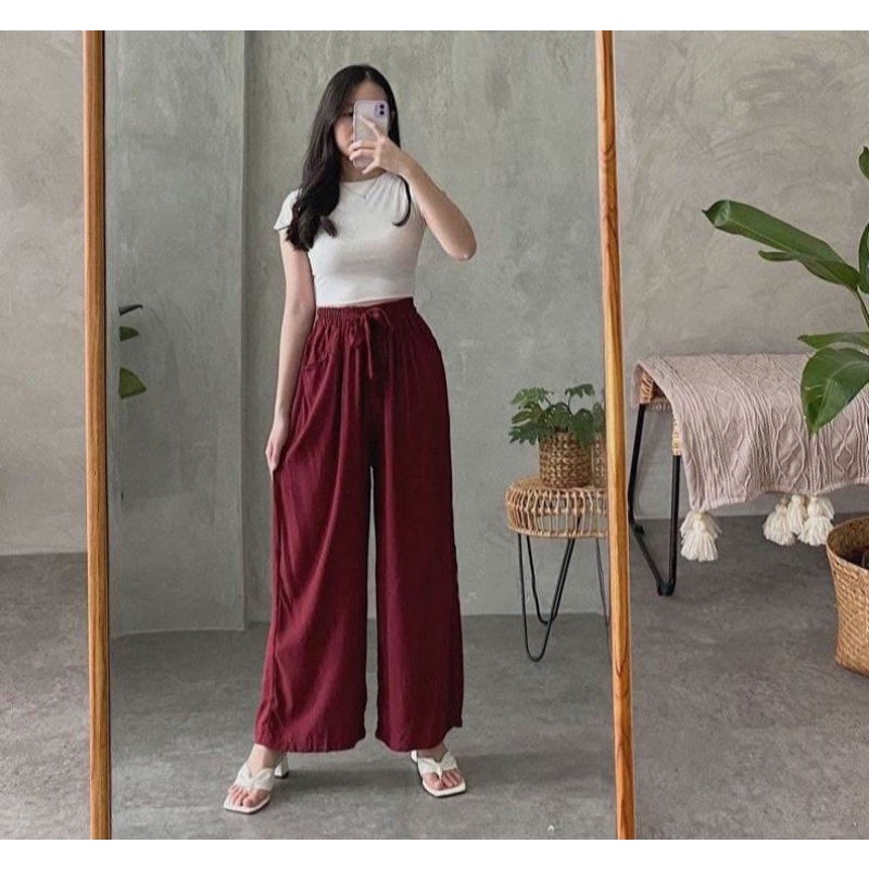 celana kulot rayon wanita Cullote pants kulot rayon premium panjang kulot highest rayon Cullote loose pants celana panjang wanita kulot rayon premium