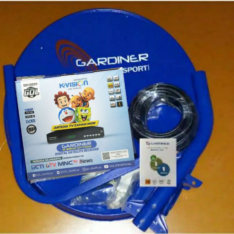 Antena Parabola 45cm Gardiner Lengkap Receiver Gardiner Ottimo hd Channel lengkap