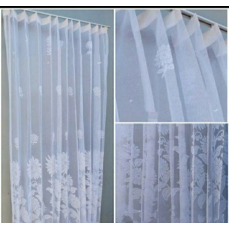 gorden putih motif /hordeng putih motif/