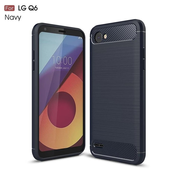 CASE LG Q6 Q6 PLUS CASE CARBON FIBER ANTI SHOCKPROOF