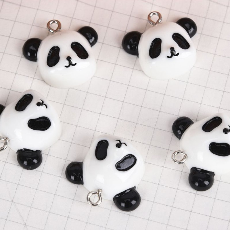 Hbid 20Pcs / Set Liontin Bentuk Panda Bahan Resin Untuk Membuat Perhiasan DIY