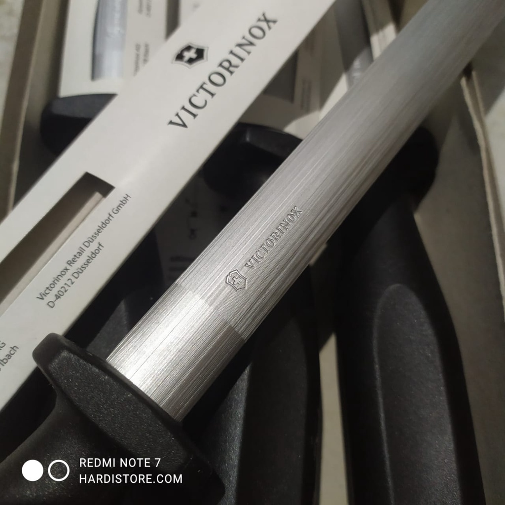 ASAHAN PISAU OVAL 27 cm Victorinox Sharpening Steel 7.8343 Black Handle Fine Cut Original Swiss