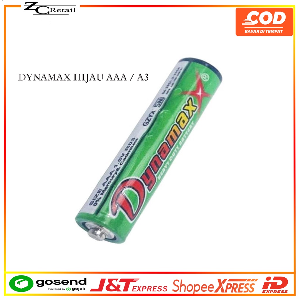 Baterai Batrai Baterry Power AAA A3 Dynamax Hijau Ultra Black 1.5 Volt small Mouse Remote AC TV