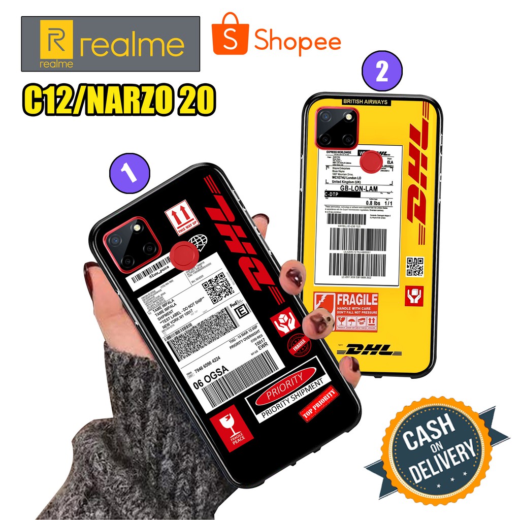 (S32) Hardcase 2D Glosy BARDCODE DHL For REALME C11-C12-C15-C17