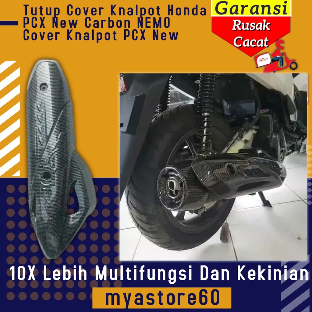 Tutup Cover Knalpot Honda PCX New Carbon NEMO Cover Knalpot Aksesoris Variasi Honda PCX New