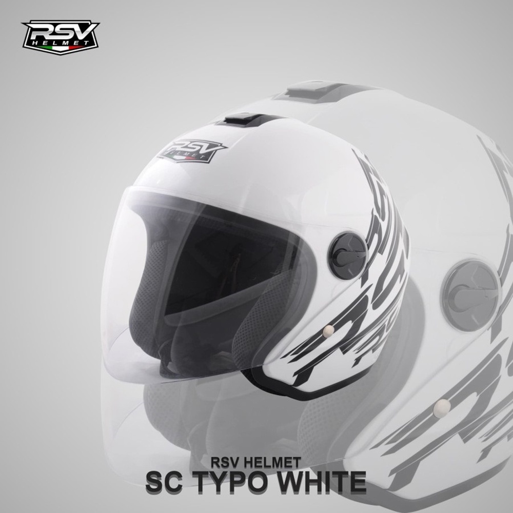 Helm Halfface / RSV SUPERCOLOR / Typo White / RSV Helmet