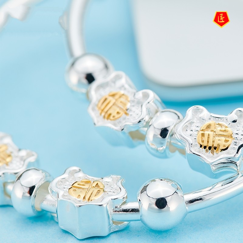 [Ready Stock]925 Silver Bell Auspicious Children's Bracelet