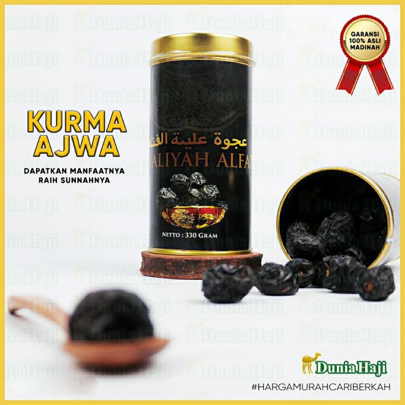 Kurma Ajwa Aliyah Al Fatih KALENG Exclusive 330 GRAM Asli Madinah Murah