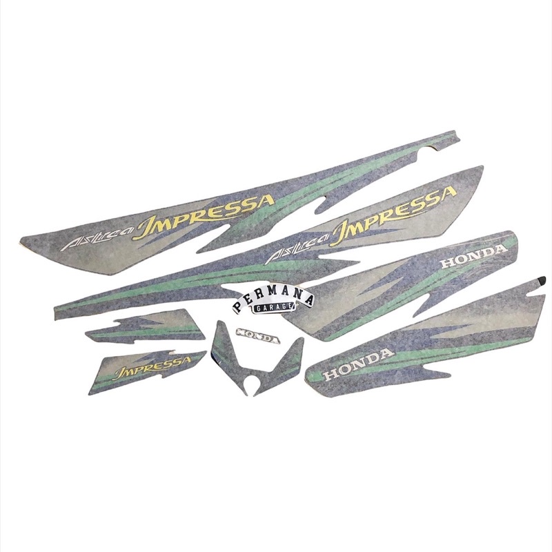 Striping Set Body Honda Astrea Grand Astrea Impressa Impresa CKD Detail Original Dua Laminasi (Hijau