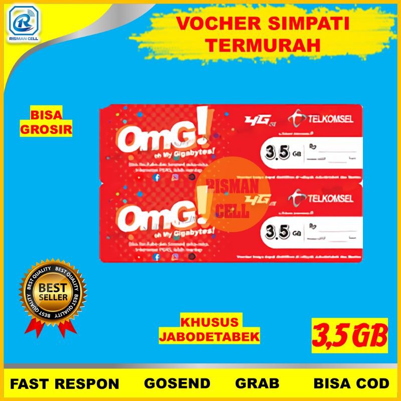 Voucher Vocer Data Internet Kuota Simpati Telkomsel Omg 24jam 3,5Gb Murah Cod Grosir