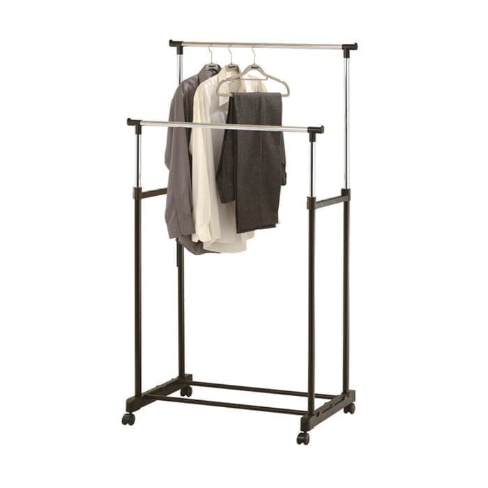 Rak Gantungan Jemuran baju Handuk Double Rod Rack