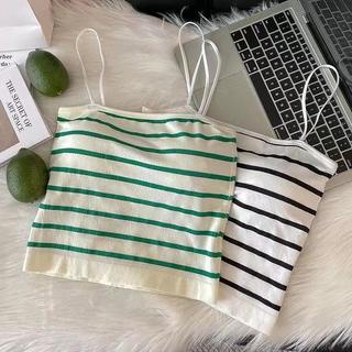 GO!BR922 TANKTOP BRA WITH CUP BH SINGLET MOTIF GARIS WANITA IMPORT ATASAN WANITA SEXY COD