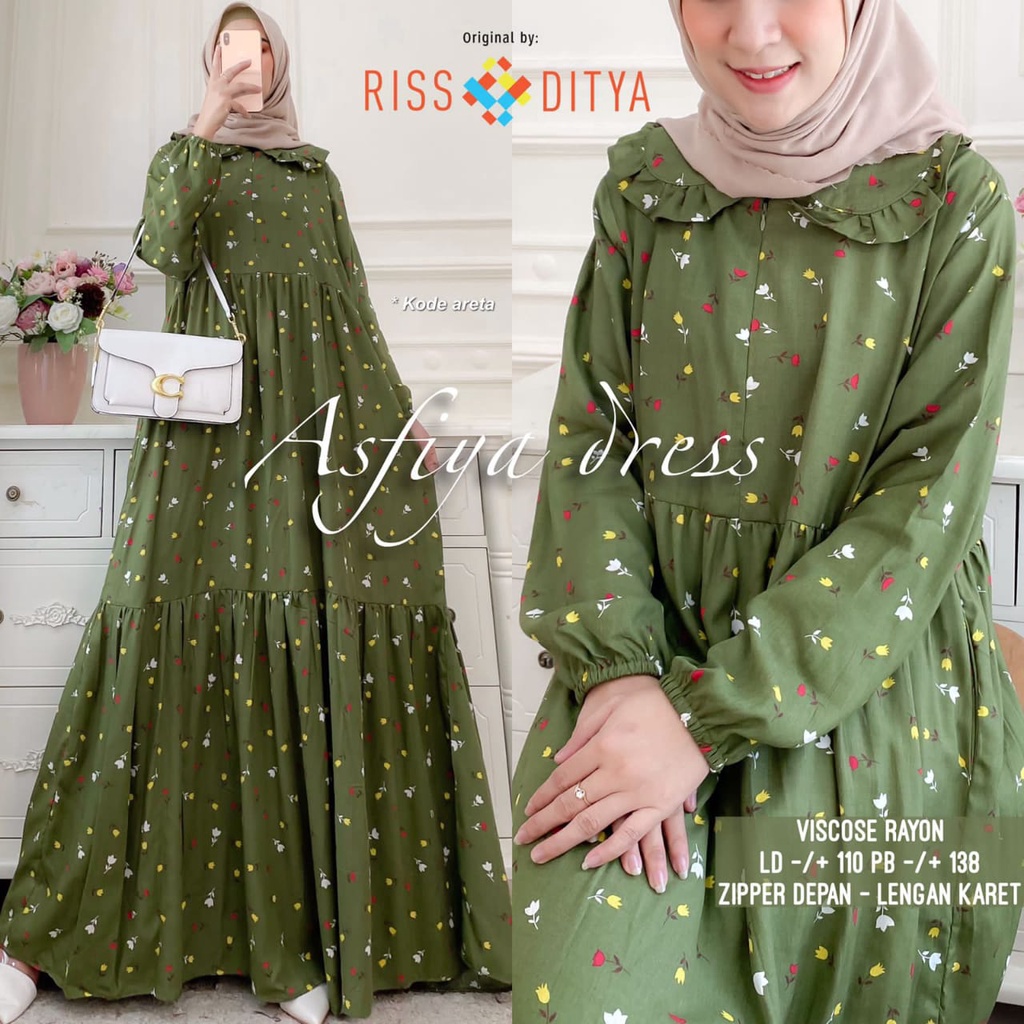 SADEAN KLAMBI Gamis Muslim Bahan Rayon Model Terbaru Lebaran 2022 Busui
