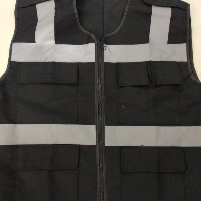 Nesdaywed | Rompi Safety Proyek Drill Hitam Termurah / Rompi Drill Safety Hitam