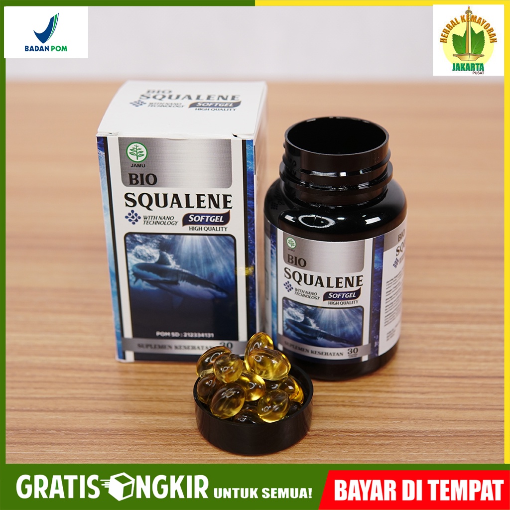 Jual Bio Squalene Softgel Herbal Ekstrak Minyak Hati Ikan Hiu Paling Laris di Jakarta Pusat Untuk Ob