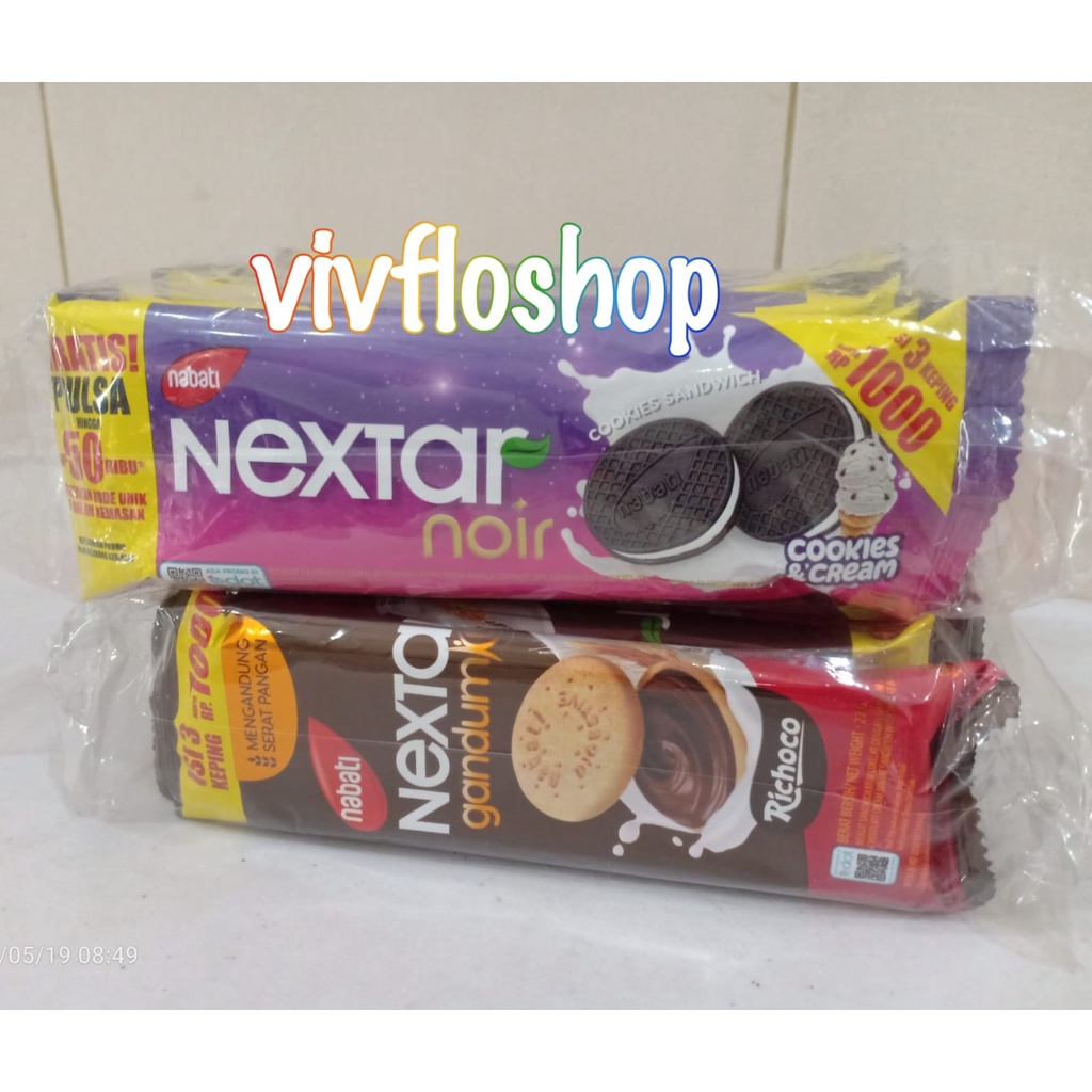 

Biskuit Nextat Noir & Nextar Gandum (Kemasan isi 10 sachet)