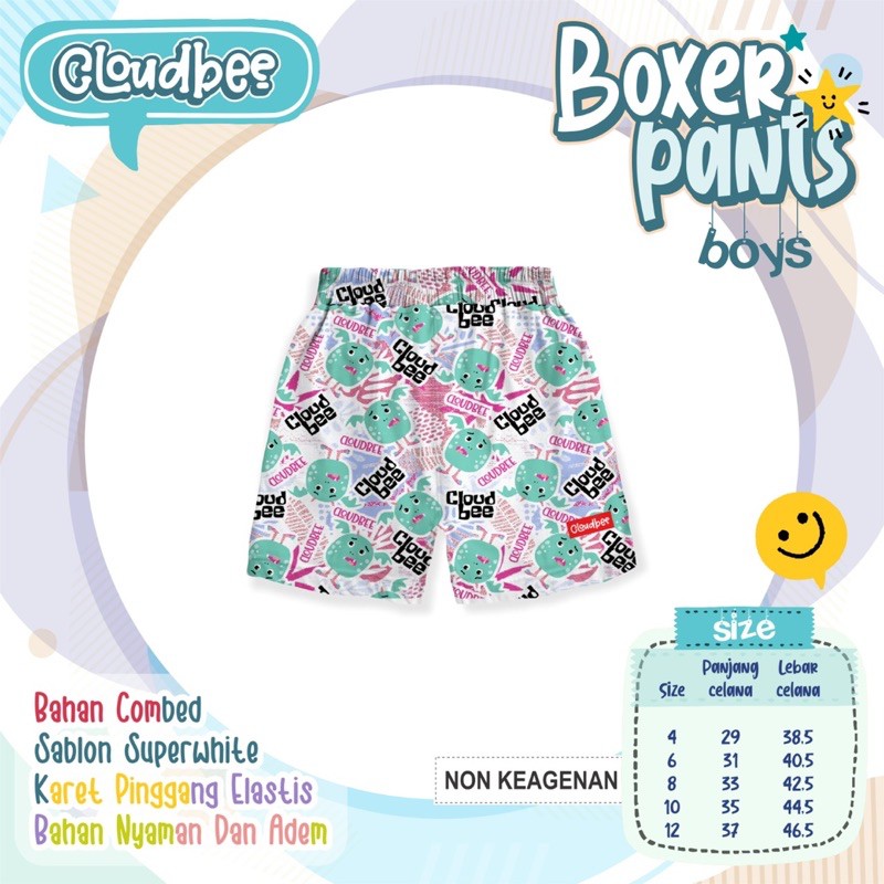 Celana Pendek Anak Celpen Boxer Dino Cloudbee