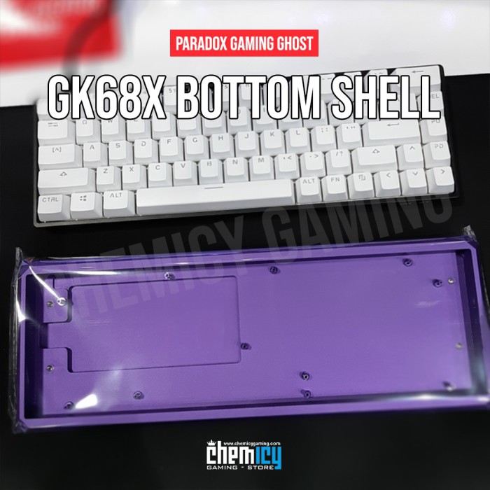Paradox Gaming GHOST DIY GK68X Bottom Shell CNC Case - Alloy Purple