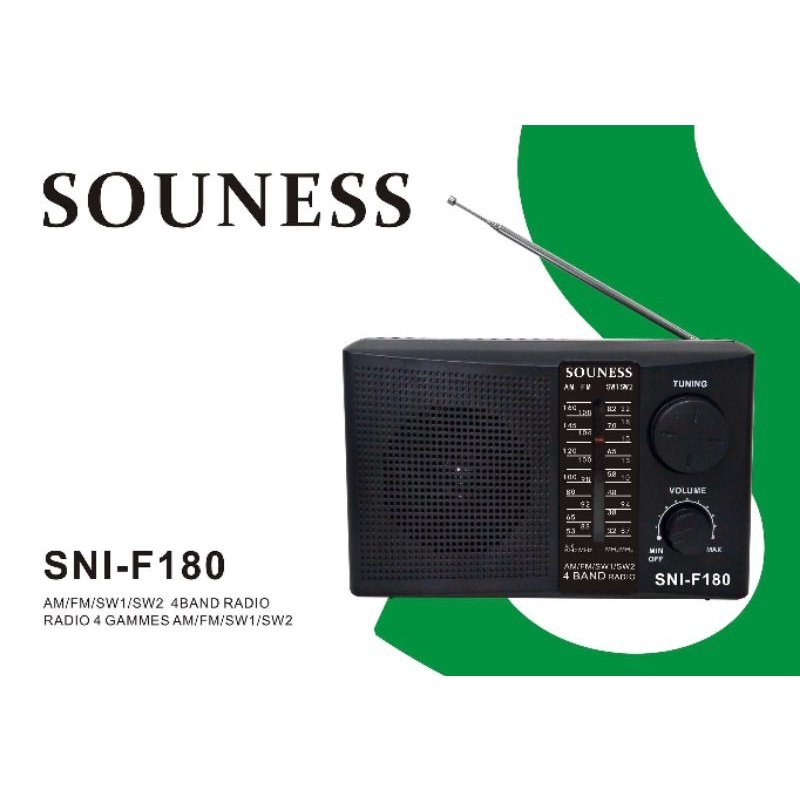 Radio SOUNESS Mitsuyama SNI-F100 / F180 AC DC Portable / FM AM SW / RADIO JADUL JADOEL SUARA MANTAP BAGUS