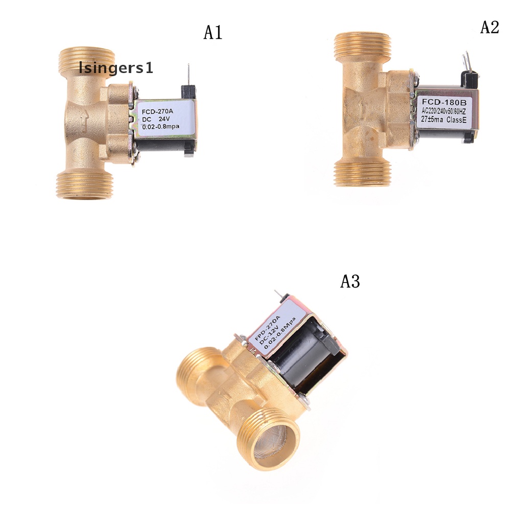 (lsingers1) Katup Solenoid Elektrik 3 / 4 &quot;NPSM DC Bahan Kuningan