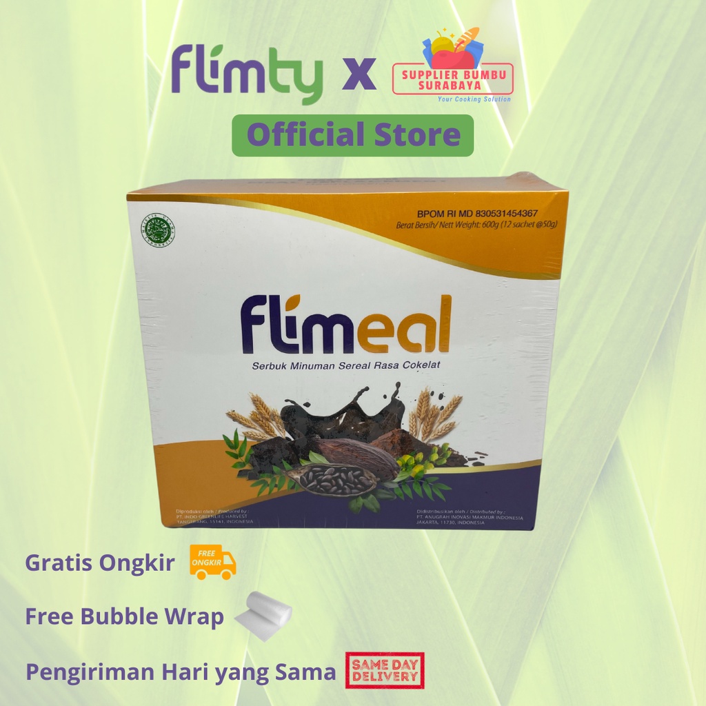 Flimeal Meal Replacement by Flimty Minuman Diet Detox Original 1 BOX isi 12 Sachet 50g